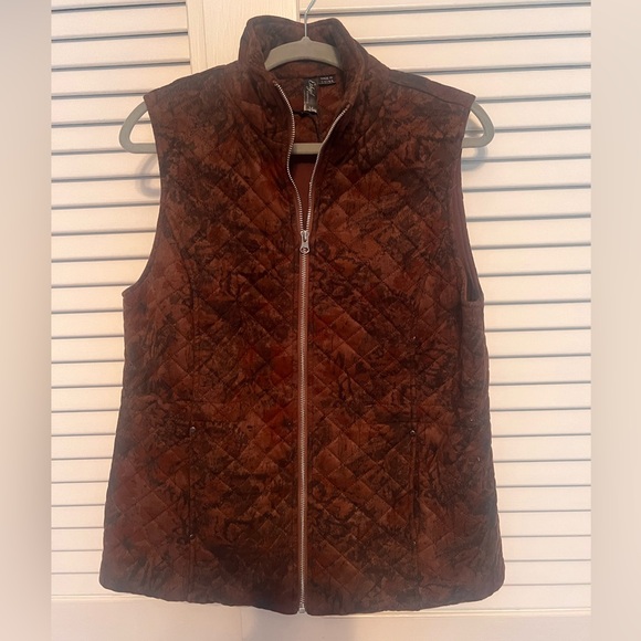 Baby Doe’s Brown Printed Quilted Vest - Picture 2 of 3